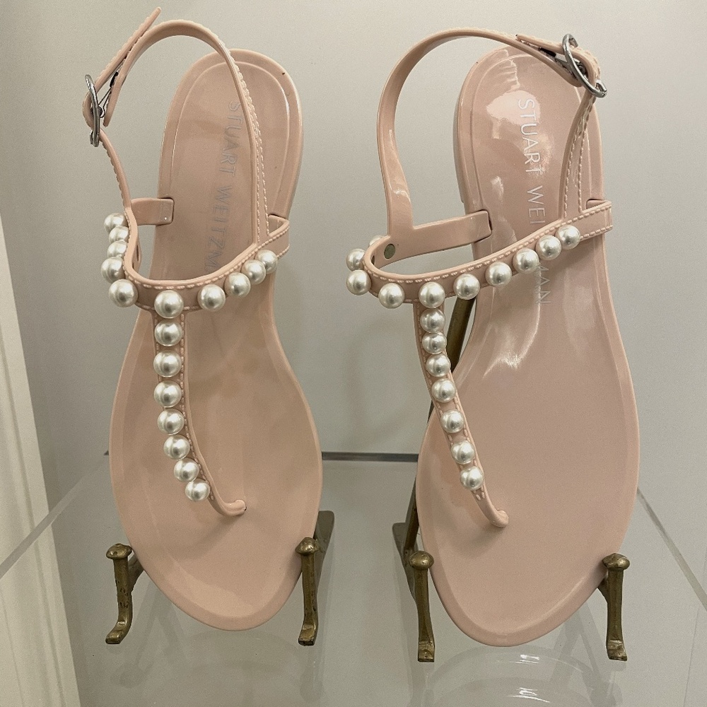 NWOT- Stuart Weitzman Jelly Peal Sandals sz 8 Poudre (nude/pale pink)
